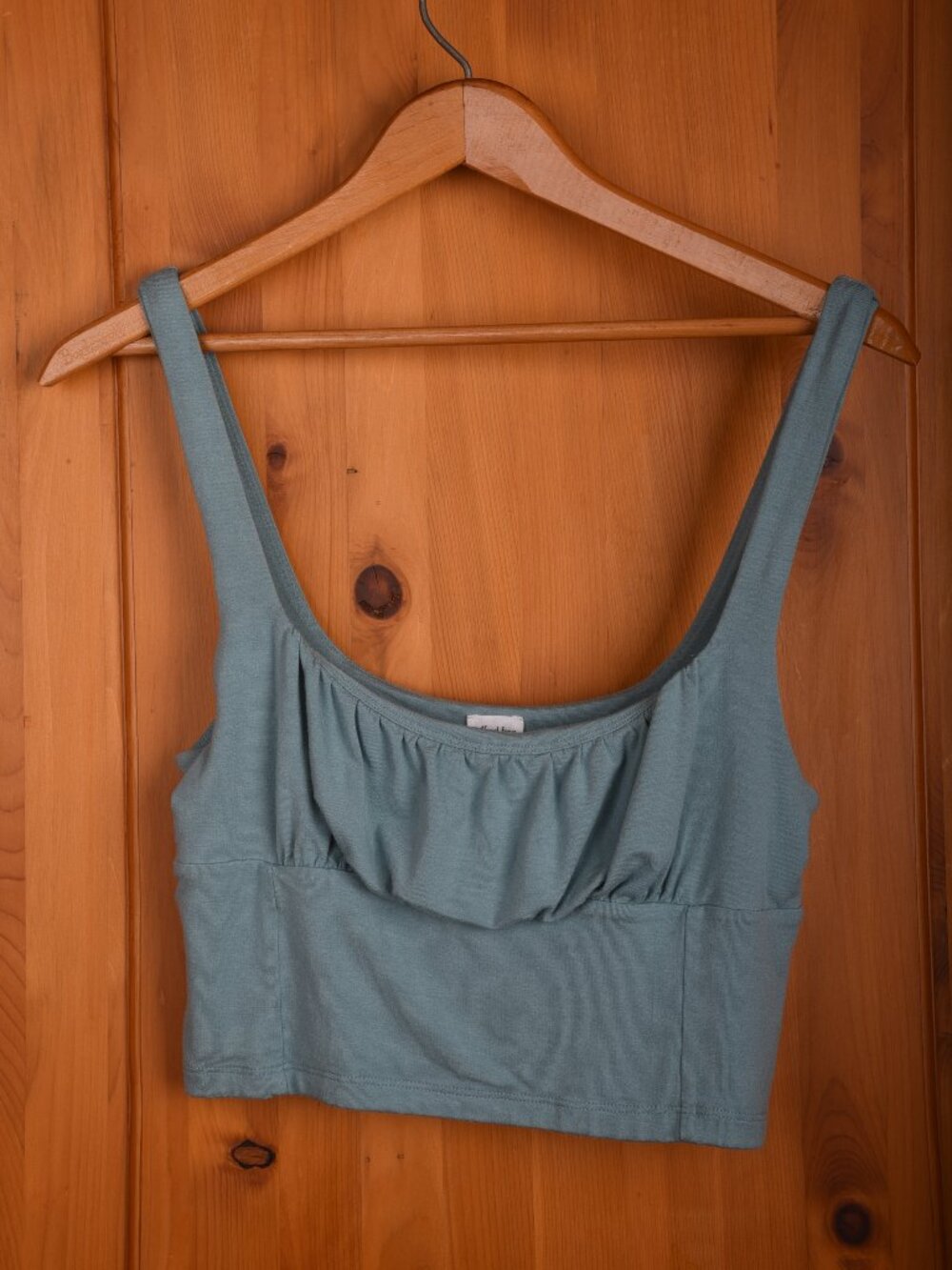 Aritzia Wilfred Free Orbit Tank Ruched Bustier Crop Top Sage Green - Size Medium